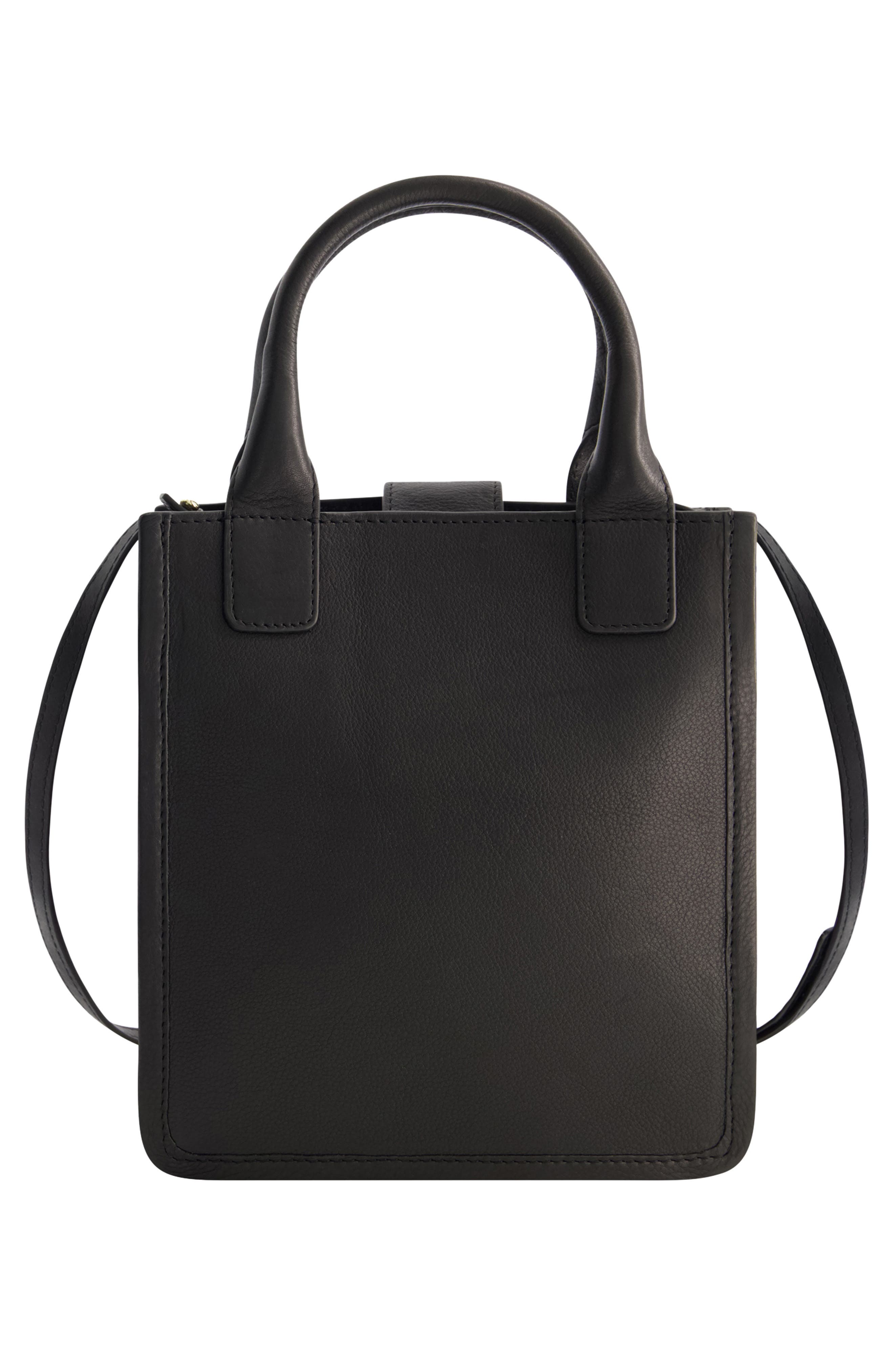 FRED BY FRED SEGAL Leather Top Handle Bag, Alternate, color, Black