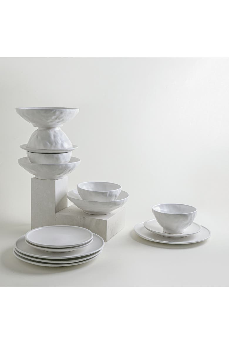 NENDO Stoneware 16-Piece Dinnerware Set, Alternate, color, White