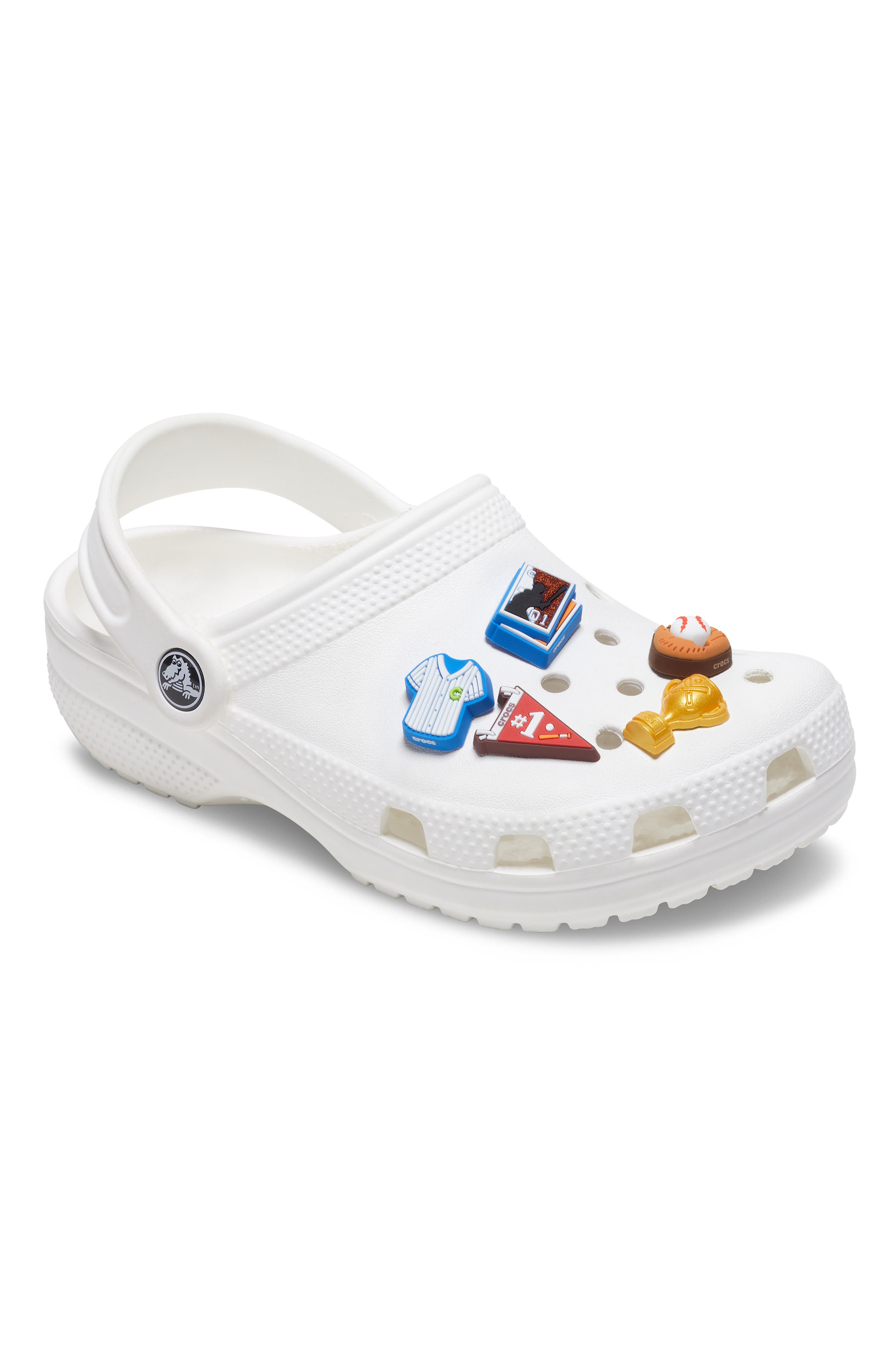 Kids' Baseball 5-Pack Jibbitz™ Shoe Charms, Alternate, color, WHITE