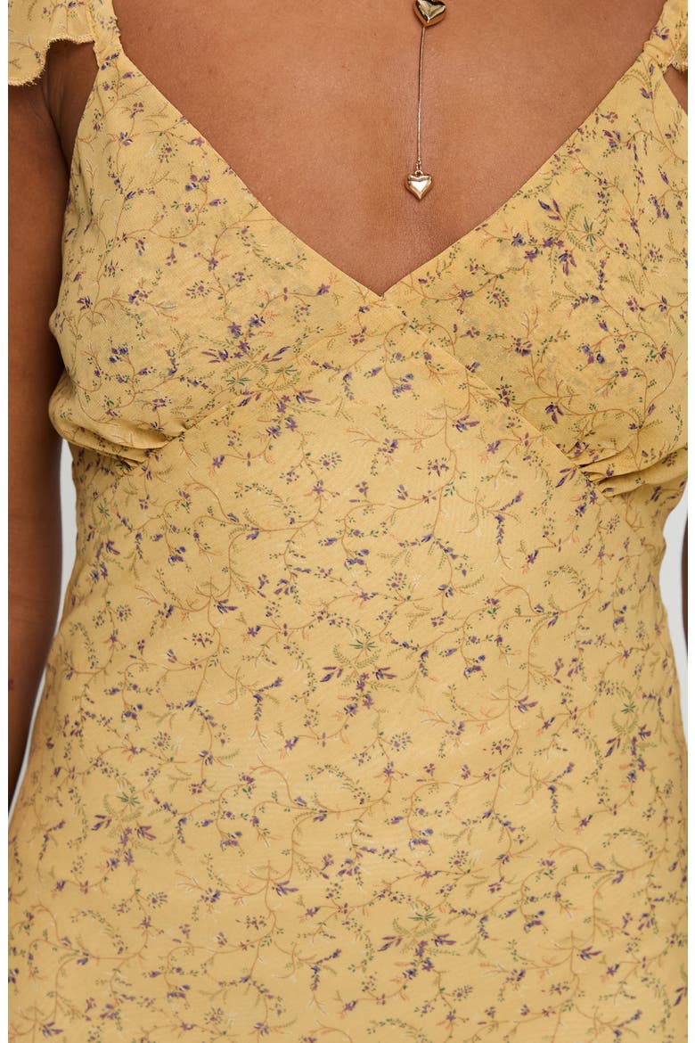 Dearlie Floral Ruffle Strap Maxi Dress, Alternate, color, YELLOW