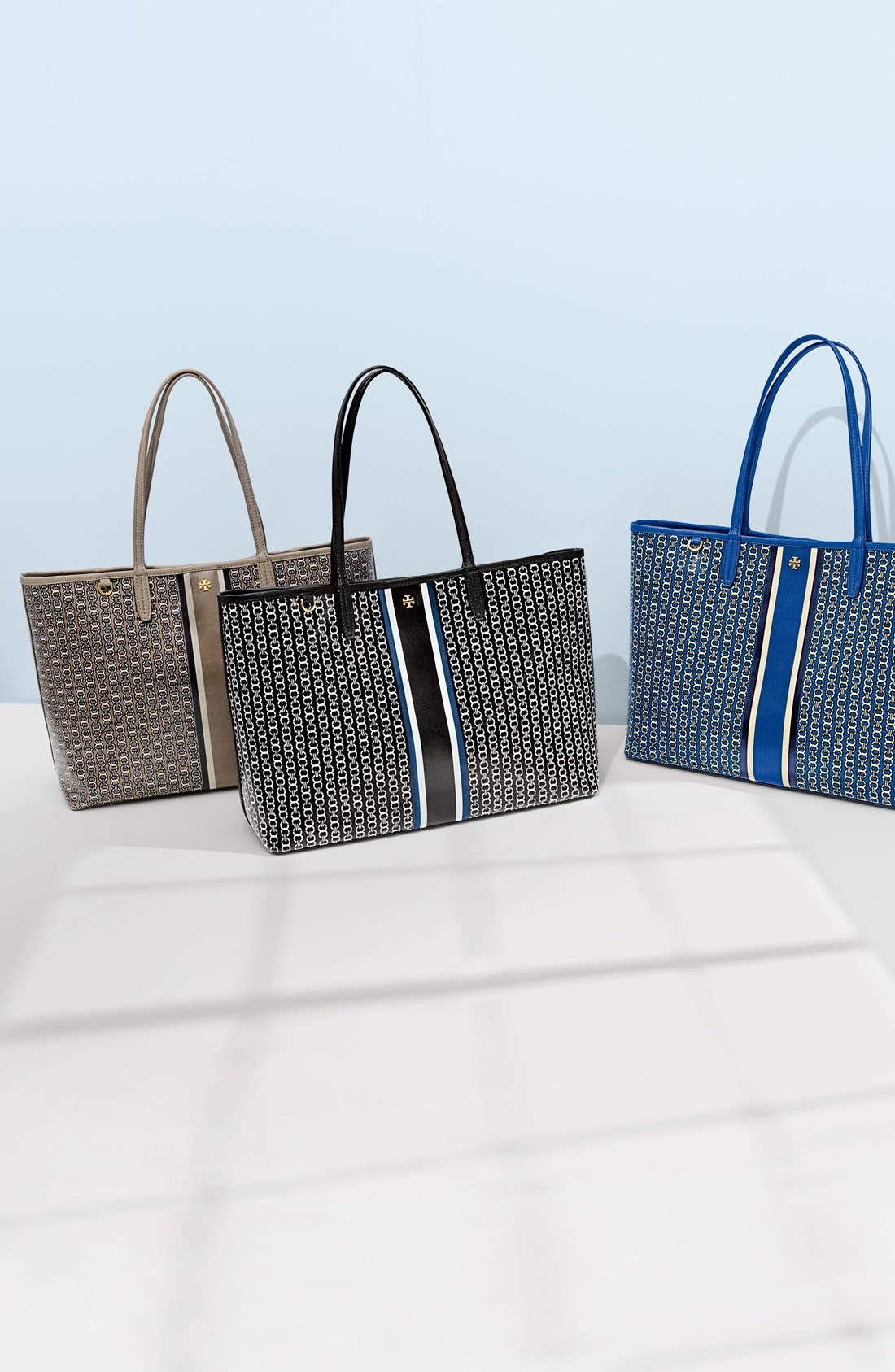 Gemini Link Coated Canvas Tote, Alternate, color, FRENCH GREY GEMINI LINK STRIPE