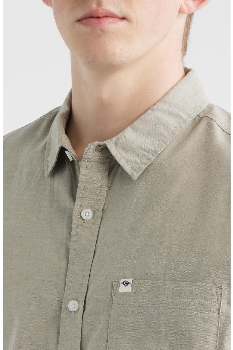 Classic Surf Ourtime Short Sleeve Cotton Button-Up Shirt, Alternate, color, SURPLUS GREEN