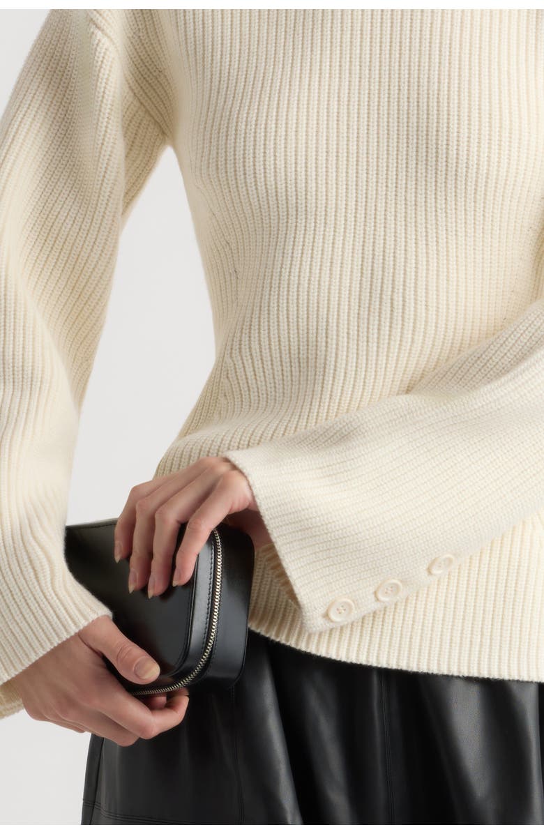 Modern Citizen Minali Ribbed Sculpted Sweater, Alternate, color, Cream