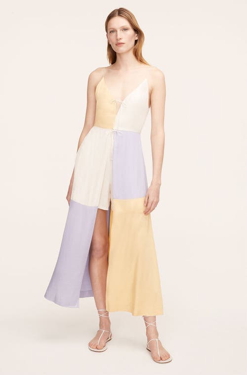Rebecca Taylor Color Blocked Sleeveless Twill Dress In Colorblock Sorbet Combo