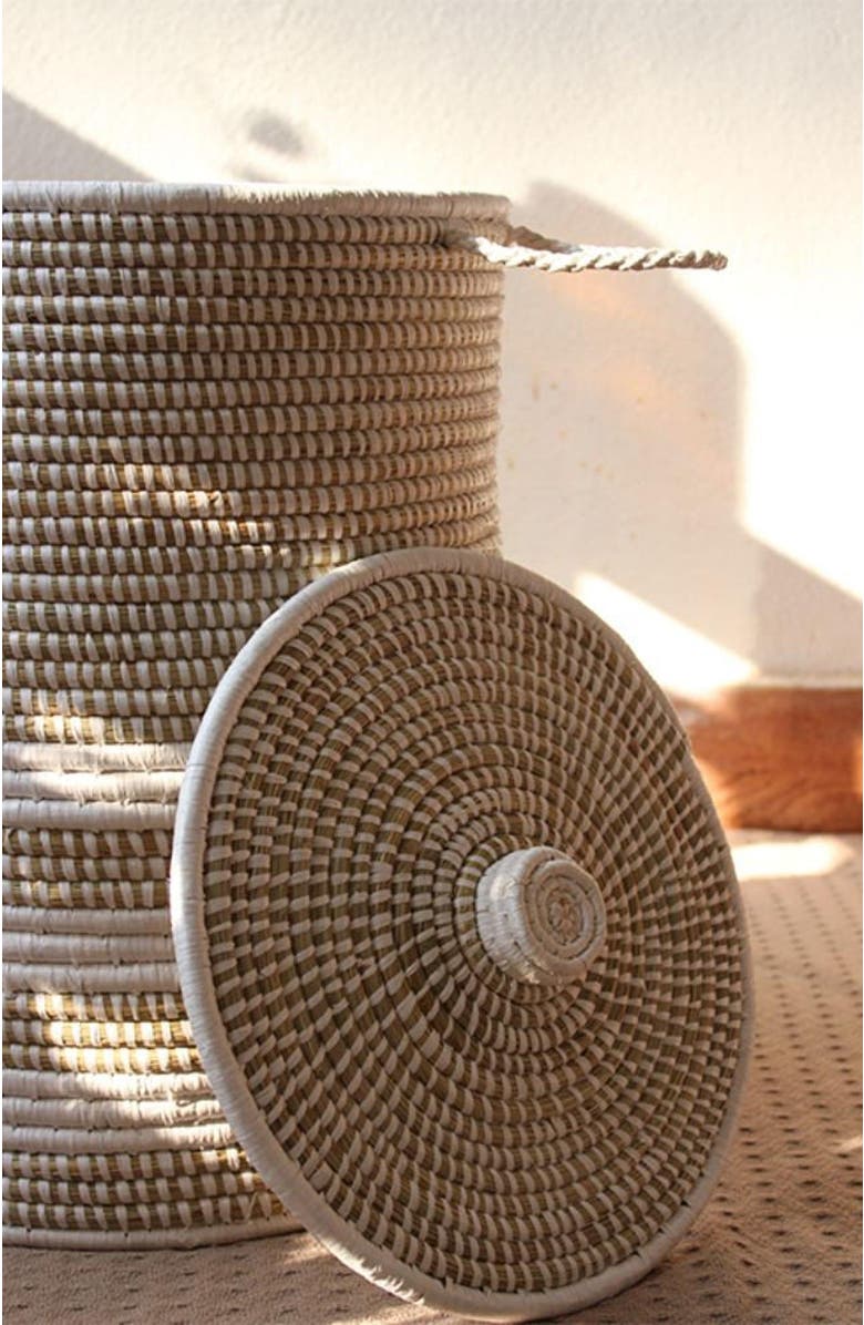 Kadam Haat Moonj Laundry Basket, Alternate, color, 