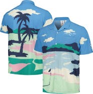 PUMA Men's Puma x PTC Blue WM Phoenix Open Print MATTR Button-Up Shirt