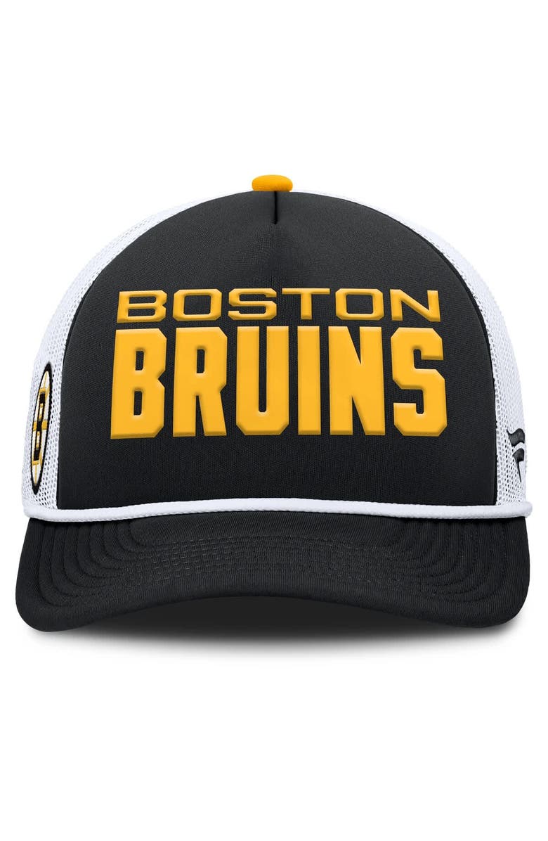 FANATICS Men's Fanatics Black/White Boston Bruins Authentic Pro Rink A-Frame Adjustable Hat, Alternate, color, Black