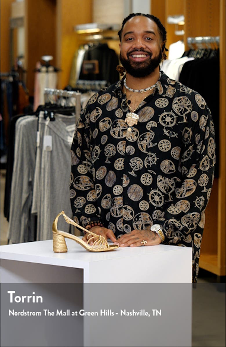 Sage Metallic Braided Strappy Sandal, sales video thumbnail