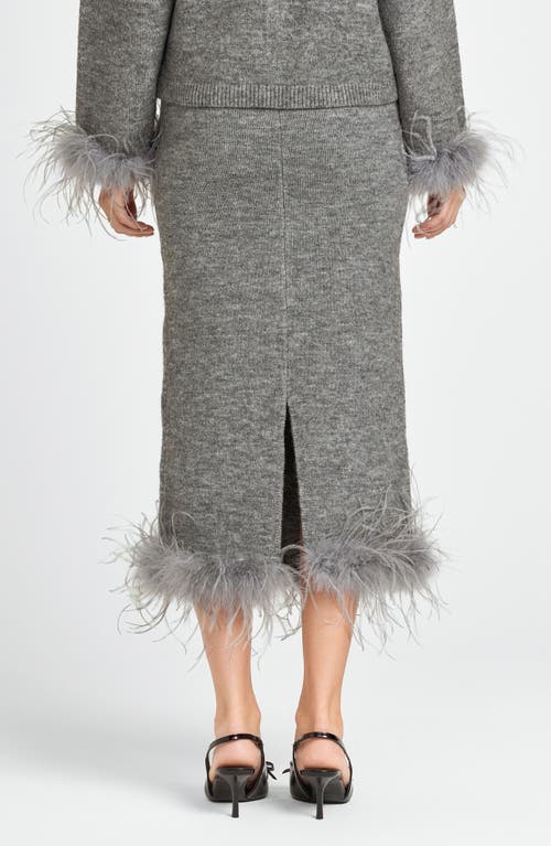 Wayf Sadie Feather Trim Knit Skirt