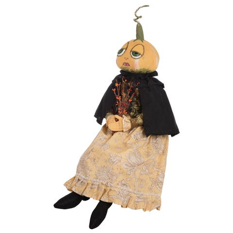 Effie Pumpkin Head Joe Spencer Gathered Traditions Halloween Art Doll Figure