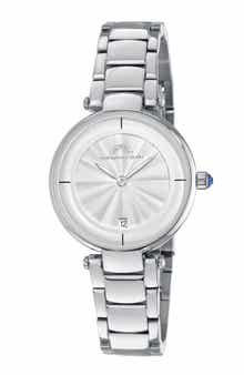 PORSAMO BLEU Women's Madison Guilloche Stainless Steel Bracelet Watch, 29mm