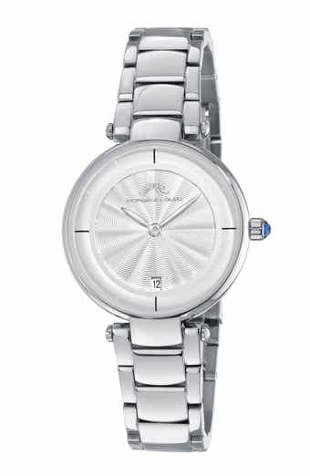 PORSAMO BLEU Women's Madison Guilloche Stainless Steel Bracelet Watch, 29mm