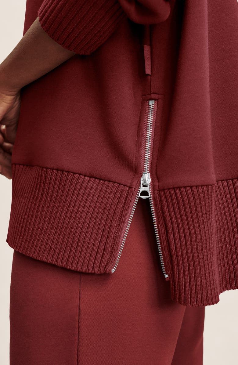 Varley Barker Turtleneck Sweatshirt, Alternate, color, New Maroon