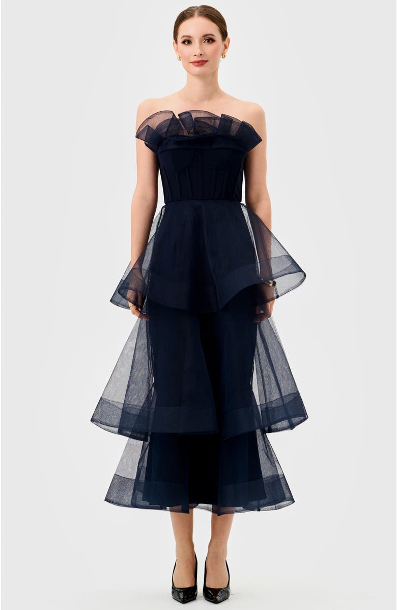 Bariano Mae Tiered Ruffle Midi, Main, color, 