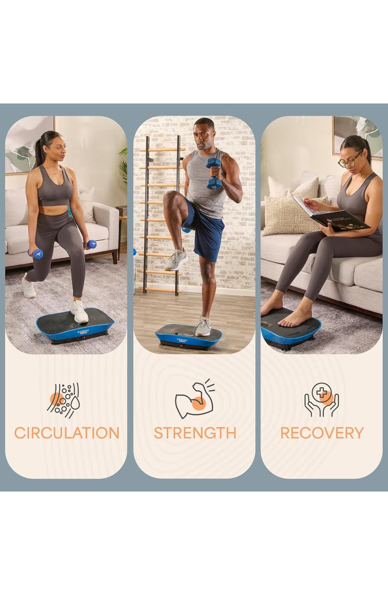 Lifepro Cosmoplate Shake Vibration Plate Exercise Machine Full Body Platform for Muscle Toning and Flexibility, Alternate, color, Blue