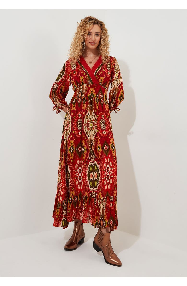 Joe Browns Surplice Flounce Maxi Dress, Main, color, Boho Tapestry