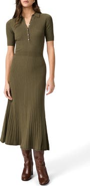 PAIGE Mathilda Rib Midi Shirtdress