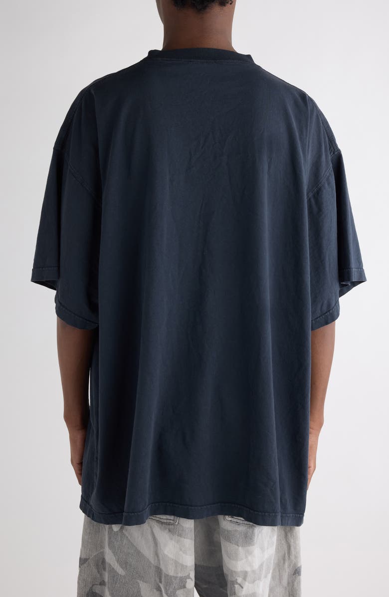 Balenciaga Loop Sports Icon Oversize Cotton T-Shirt, Alternate, color, 1041 Faded Washed Black