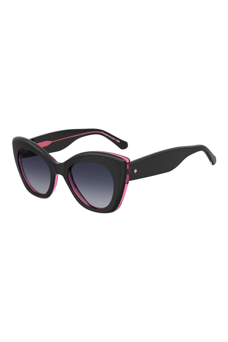 dominica 49mm gradient rectangular sunglasses, Main, color, BLACK PINK/ DARK GREY SF