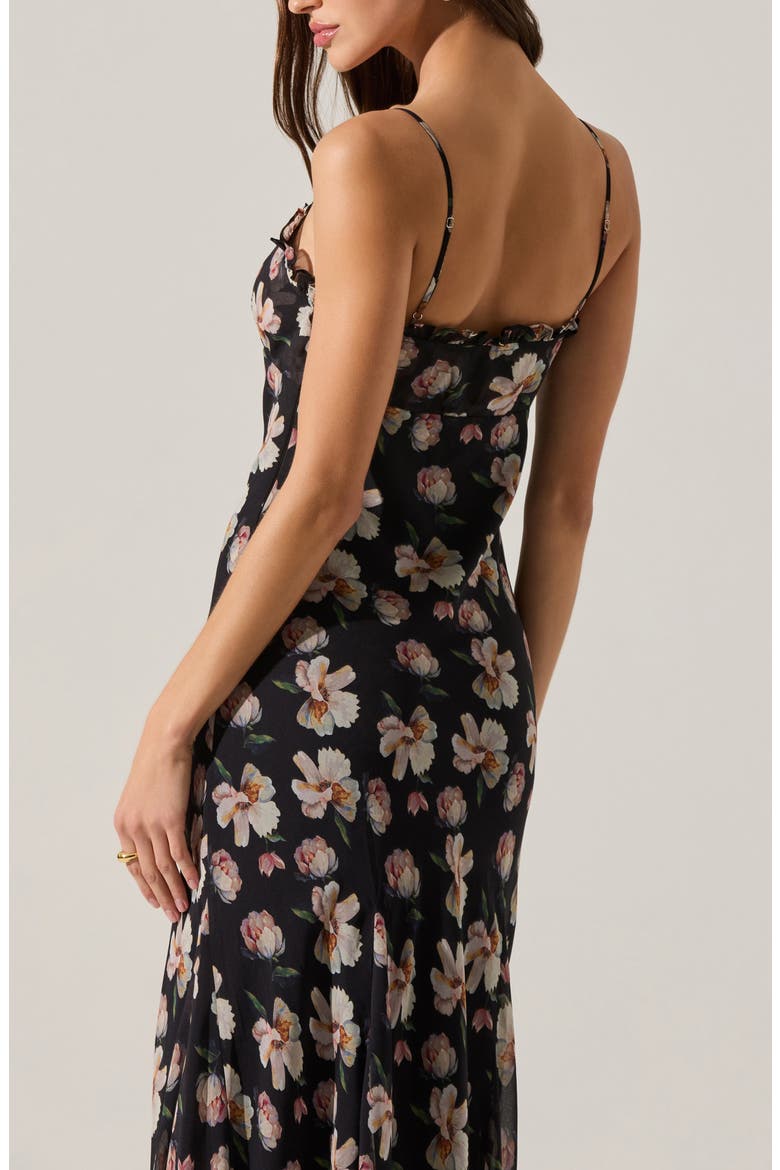 Maeryn Sweetheart Neck Dress, Alternate, color, BLACK FLRL