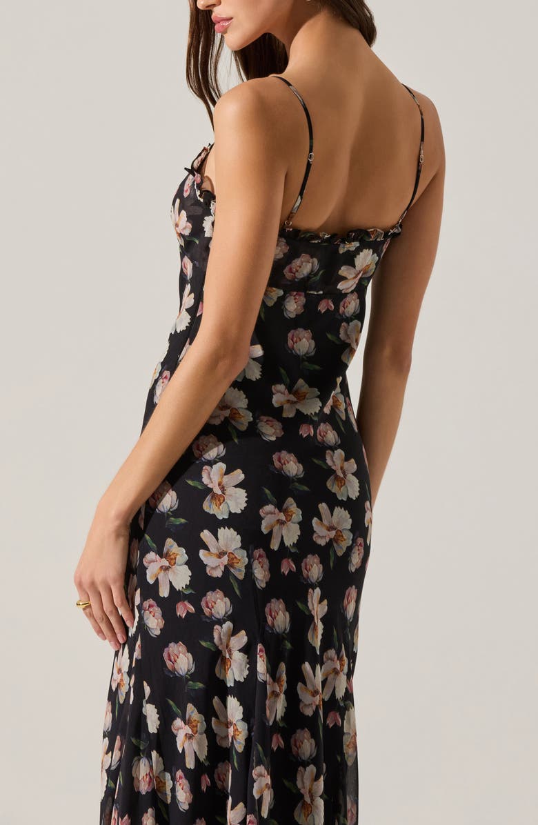 ASTR the Label Maeryn Sweetheart Neck Dress, Alternate, color, Black Floral