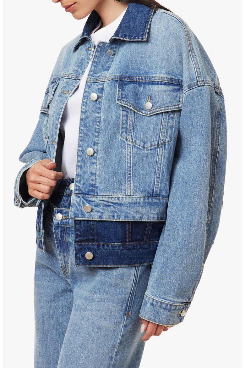 Double Denim Trucker Jacket, Alternate, color, COAST