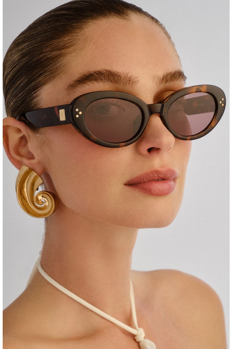 Tootsie 53mm Cat Eye Sunglasses, Alternate, color, TORT / SMOKEY BROWN MONO