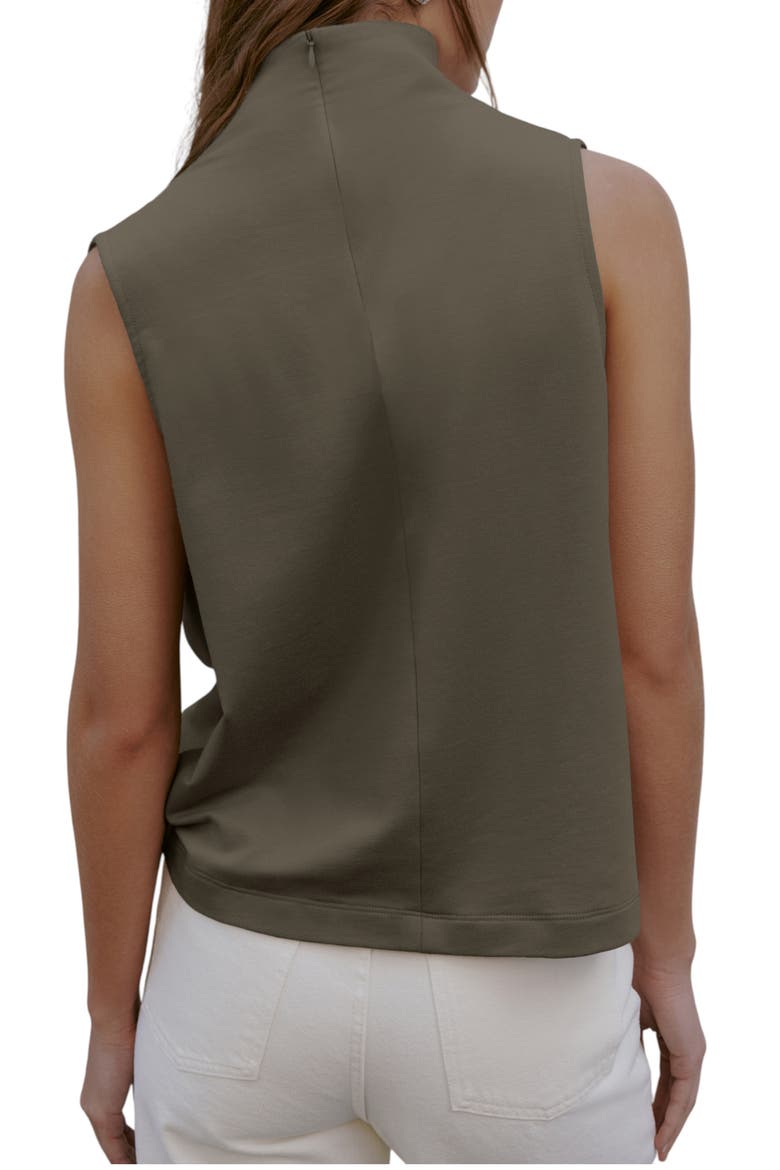 Finch French Terry Funnel Neck Top, Alternate, color, OLIVE