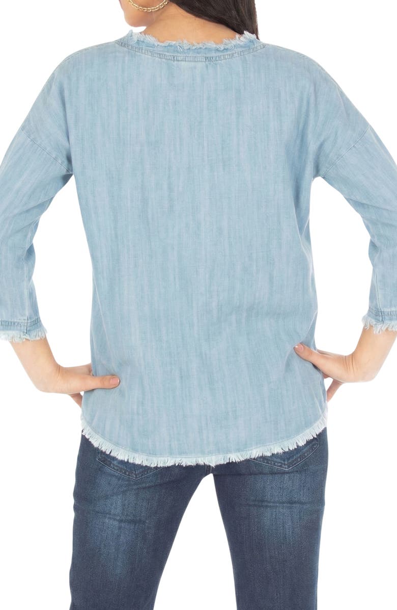 APNY Frayed Patched Top, Alternate, color, Indigo