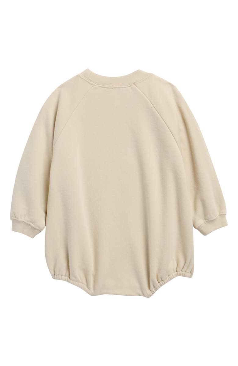 Rylee + Cru Set Sail Long Sleeve Cotton Fleece Bodysuit, Alternate, color, Pebble