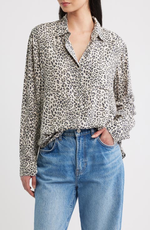 Josephine Leopard Print Button-Up Shirt