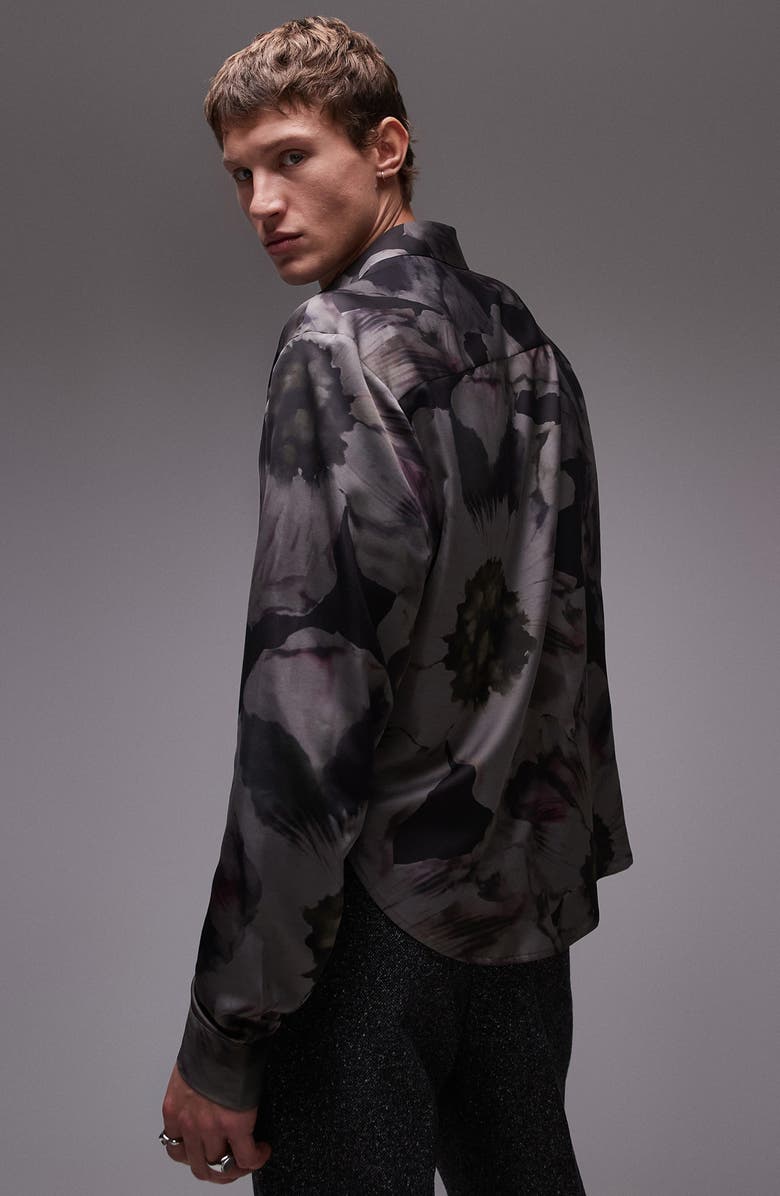 Topman Floral Button-Up Shirt, Alternate, color, 