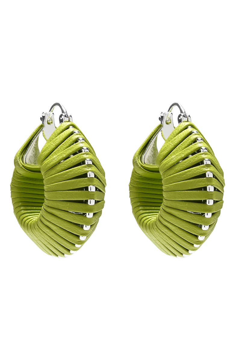 EYE CANDY LOS ANGELES Alice Statement Hoop Earrings, Alternate, color, Green