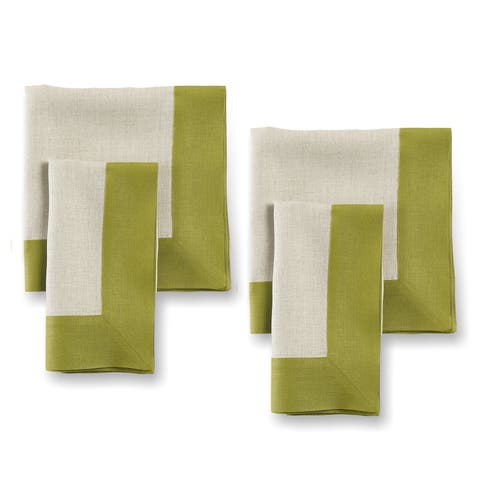 Linen Dinner Napkins Set of 4, 20 x 20 Inch for Dining Table, Holiday and Everyday Table Decor - Contempo