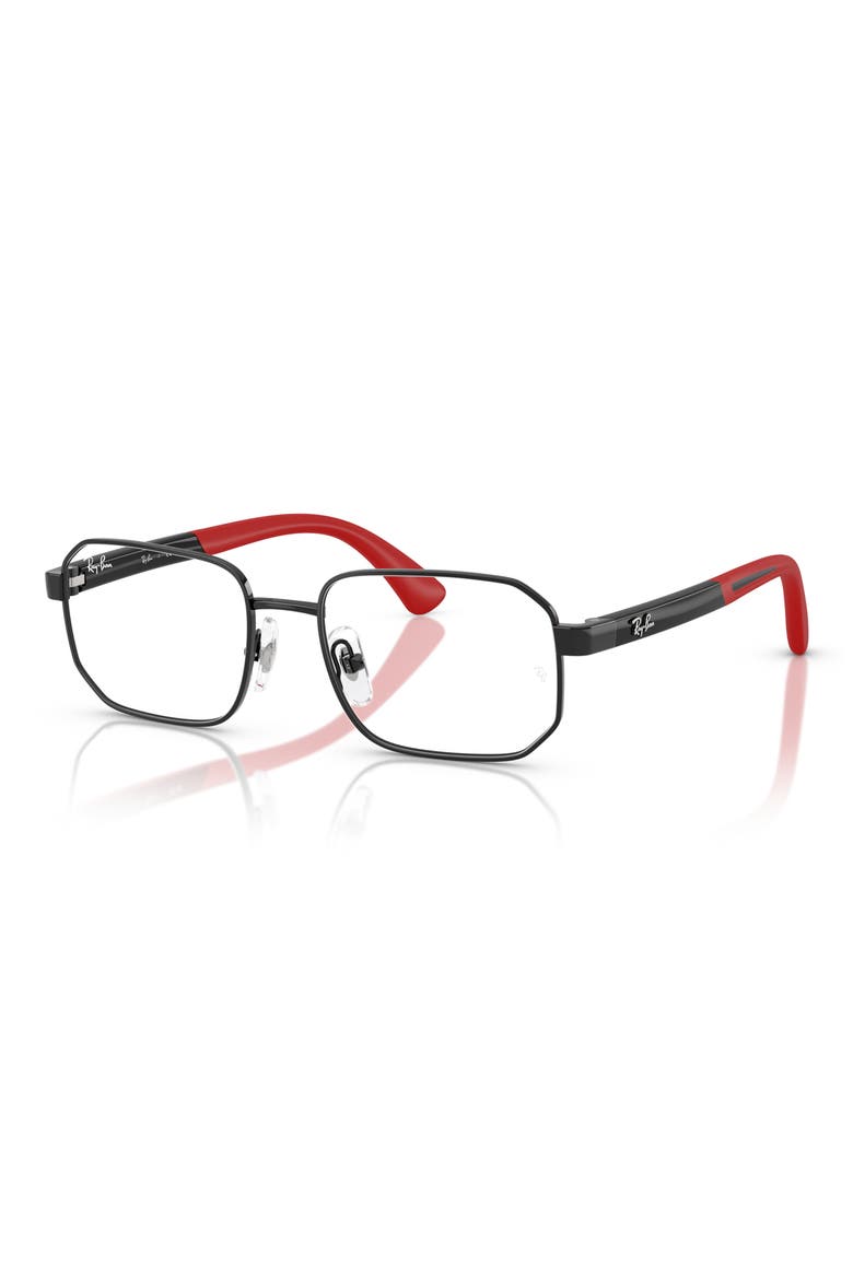 Kids' 48mm Irregular Optical Glasses, Alternate, color, BLACK