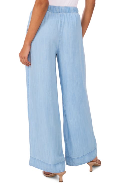 VINCE CAMUTO VINCE CAMUTO WIDE LEG CHAMBRAY DRAWSTRING PANTS 