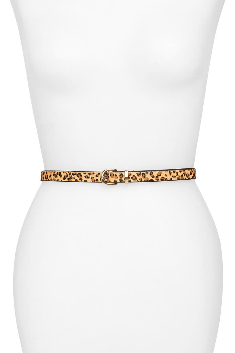 Genuine Calf Hair Belt, Main, color, LEOPARD