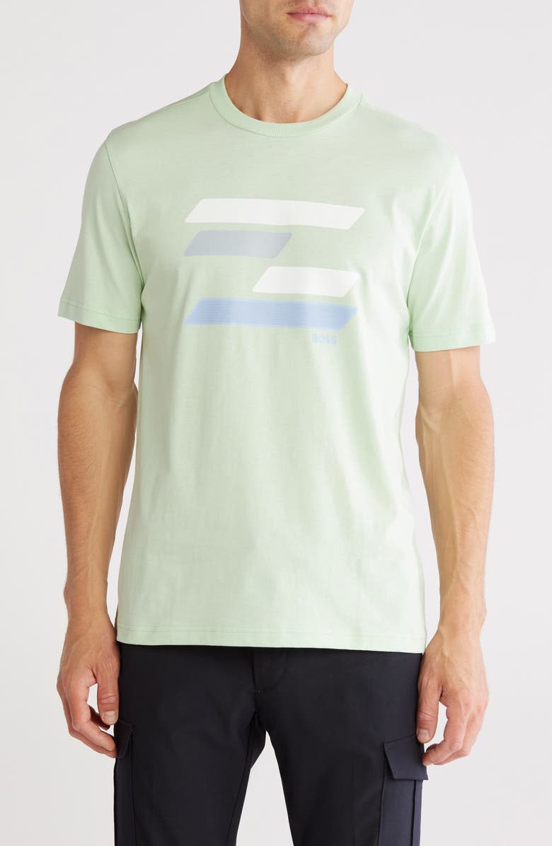 BOSS Logo Graphic T-Shirt, Main, color, Green