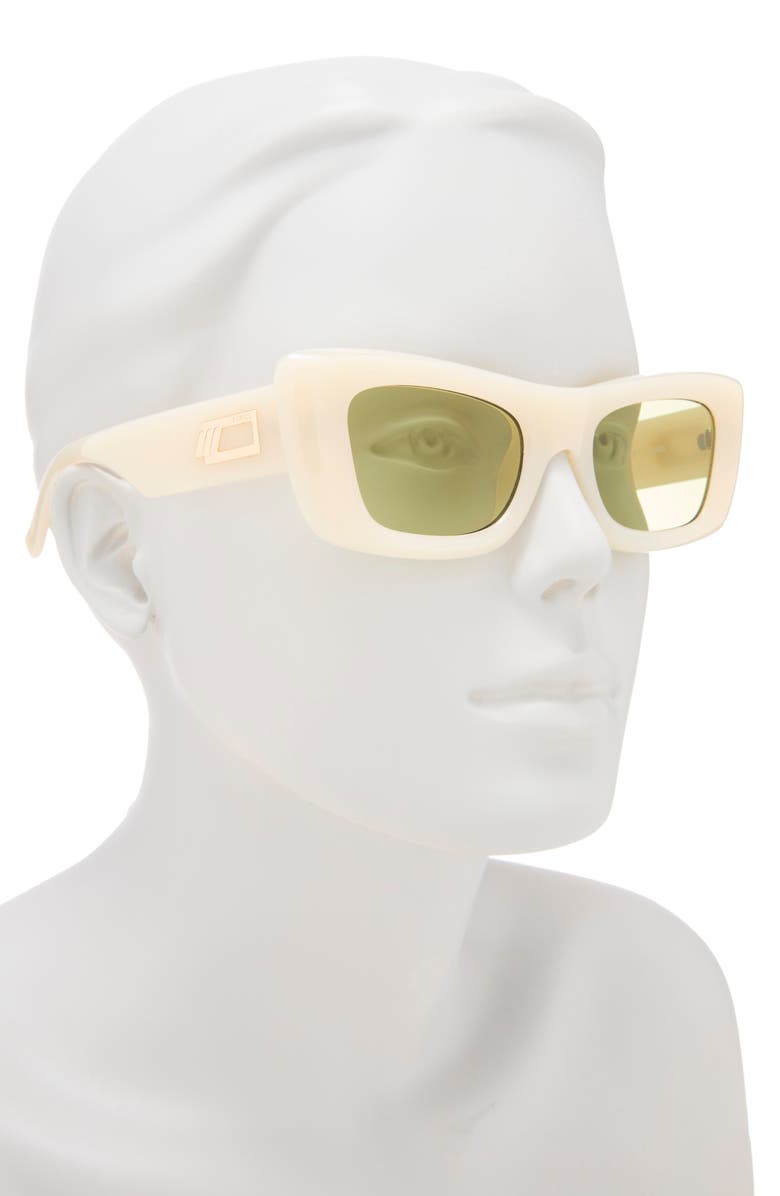 Le Specs Dopamine Cat Eye Sunglasses, 50mm, Alternate, color, Milky Almond