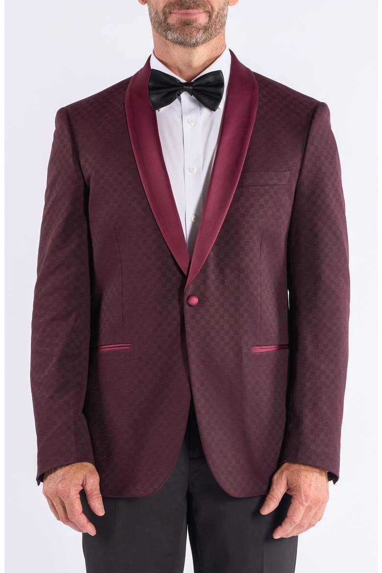 Jacquard Evening Jacket, Main, color, BURGUNDY