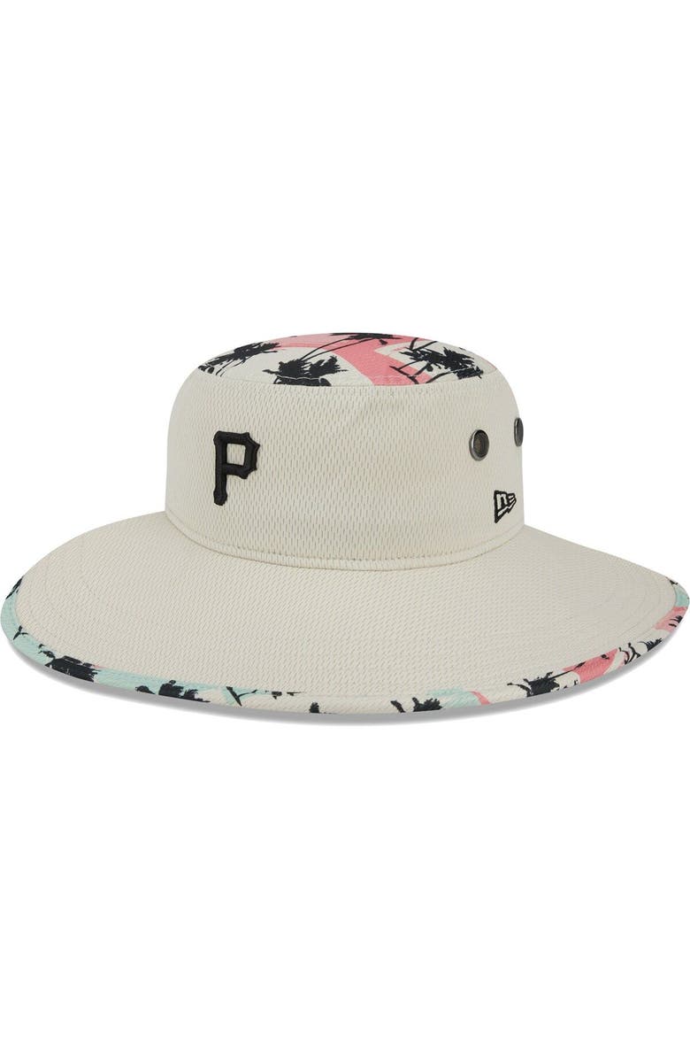 New Era Men's New Era Natural Pittsburgh Pirates Retro Beachin' Bucket Hat, Main, color, 