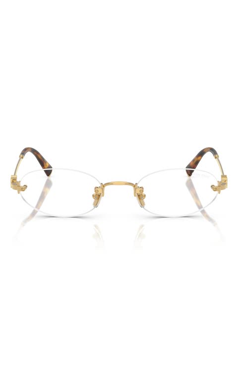 51mm Oval Rimless Sunglasses