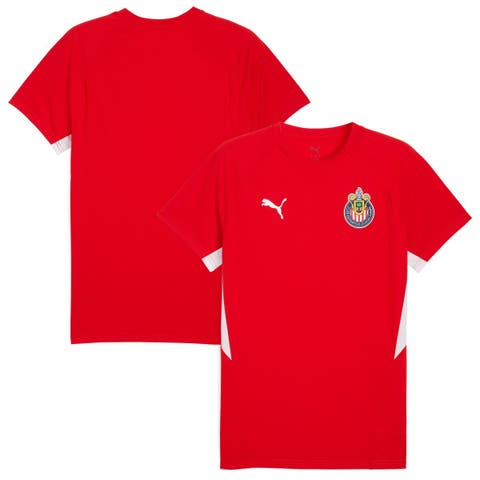 Men
s Puma  Red Chivas 2025/26 Evostripe Raglan T-Shirt