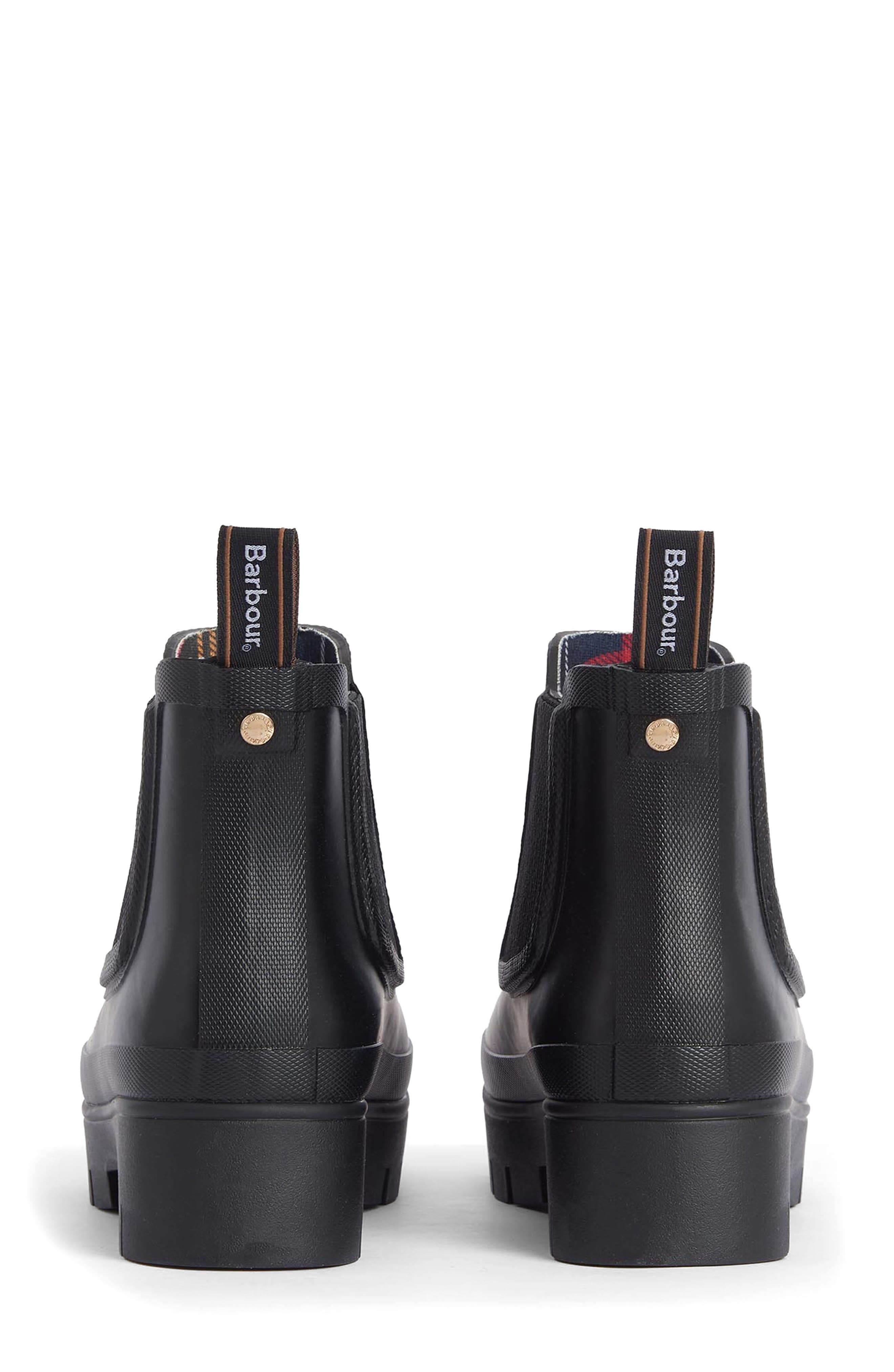 Barbour Halton Waterproof Chelsea Rain Boot, Alternate, color, Black