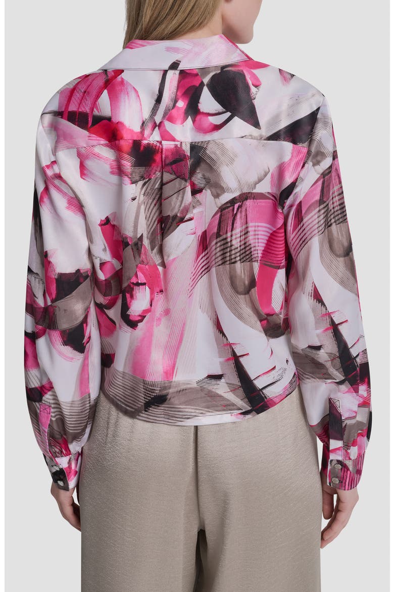 Satin Button-Up Shirt, Alternate, color, SPRING WISPS