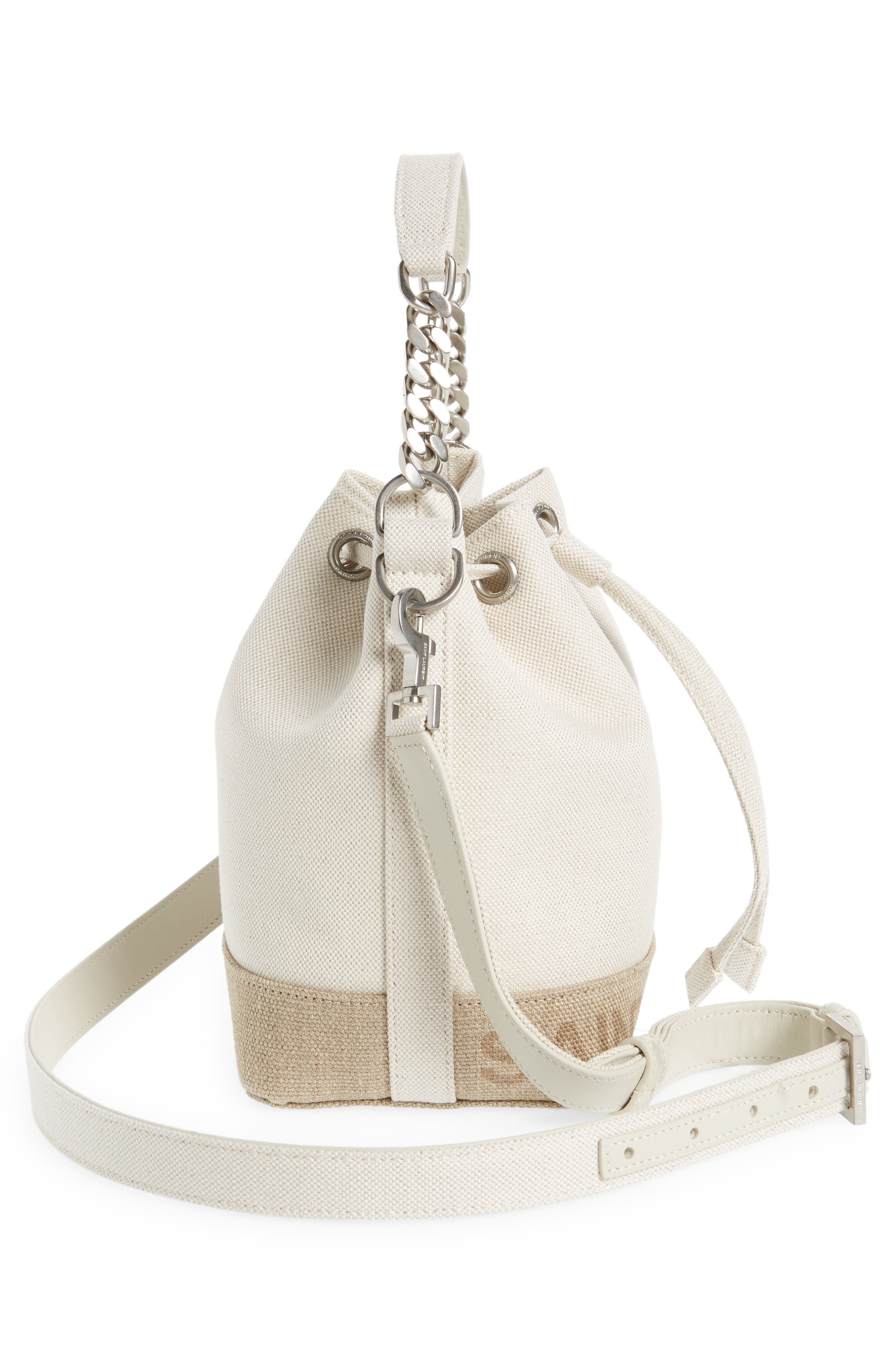Mini Rive Gauche Canvas Bucket Bag, Alternate, color, GRIGIO MULTICOLOR