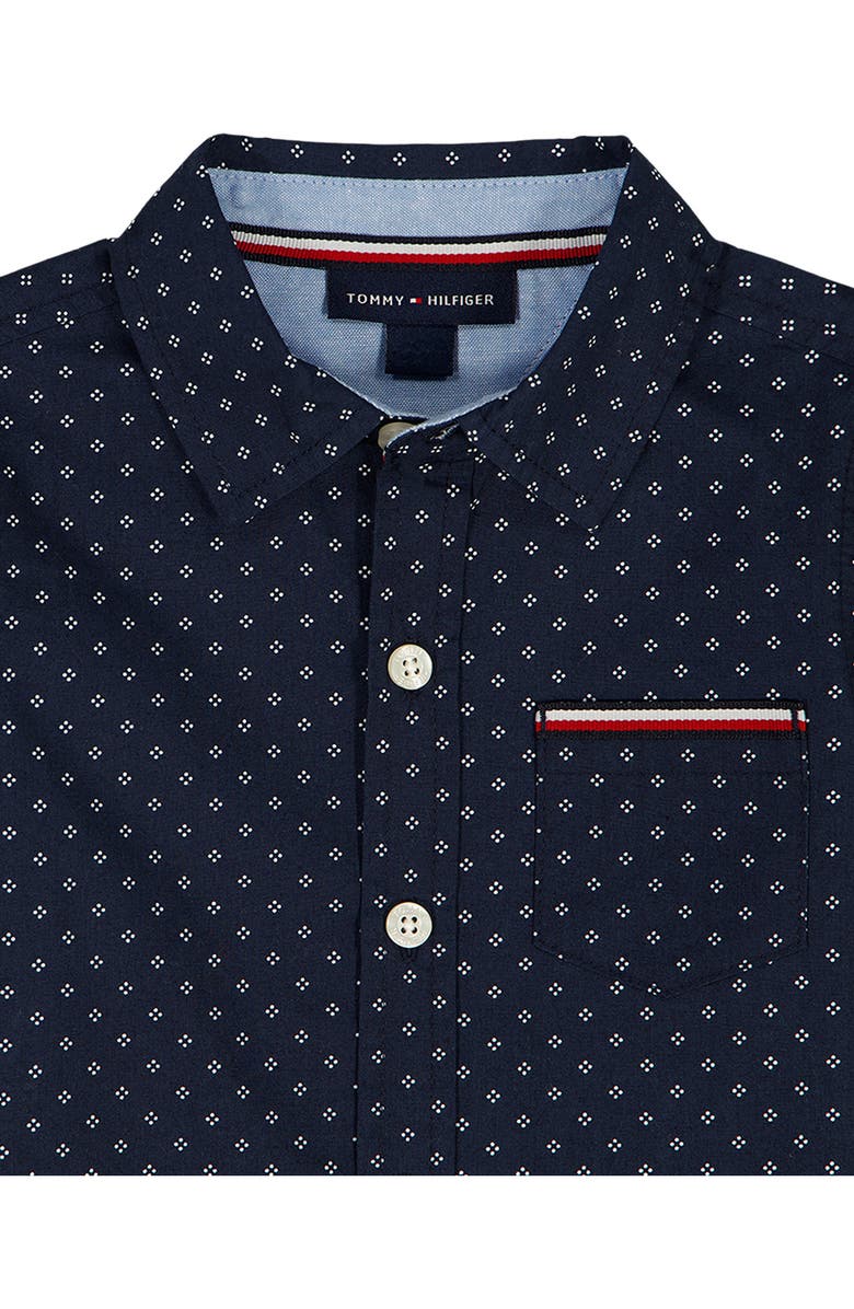 Tommy Hilfiger Two-Piece Short Sleeve Woven Shirt & Shorts Set, Alternate, color, Navy