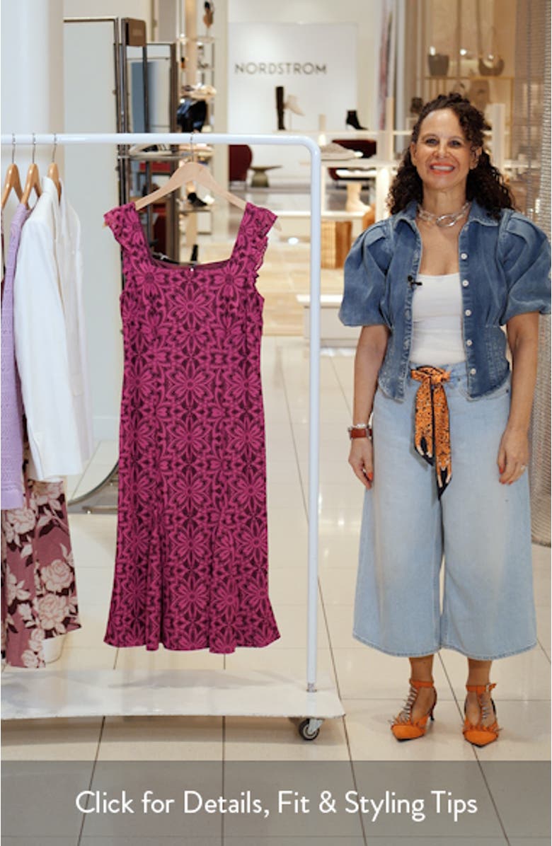 Floral Geometric Lace Midi Dress, sales video thumbnail
