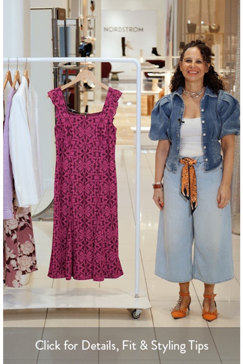 Floral Geometric Lace Midi Dress video