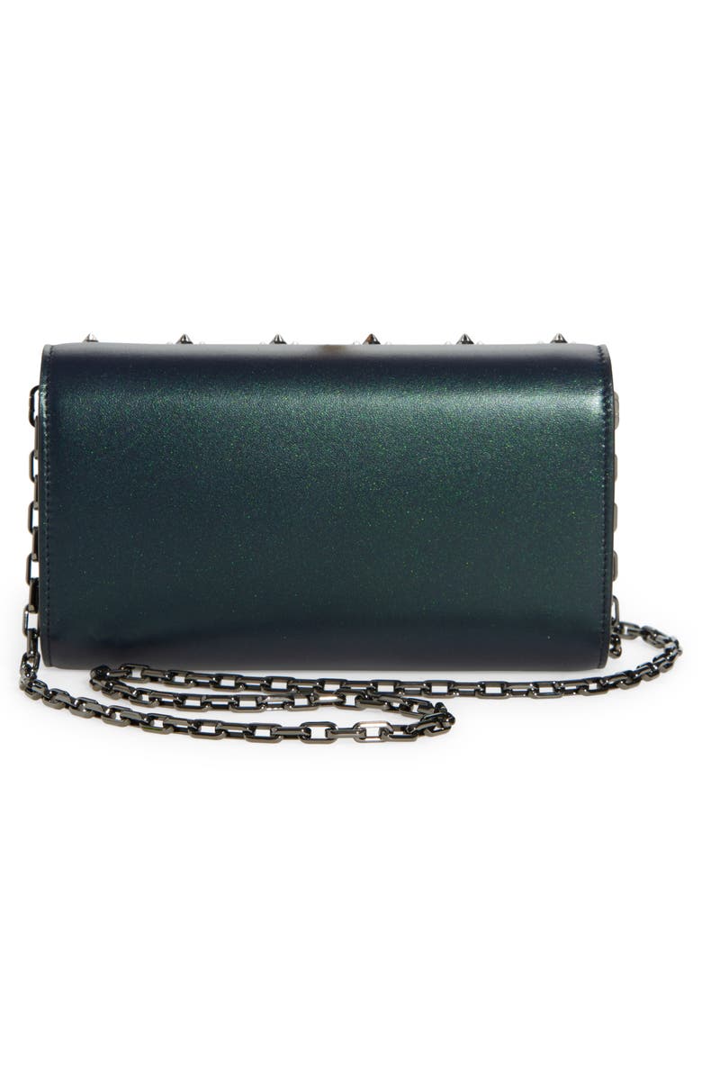 Christian Louboutin Paloma Loubinthesky Leather Wallet on a Chain, Alternate, color, Zaffiro/ Gun Metal